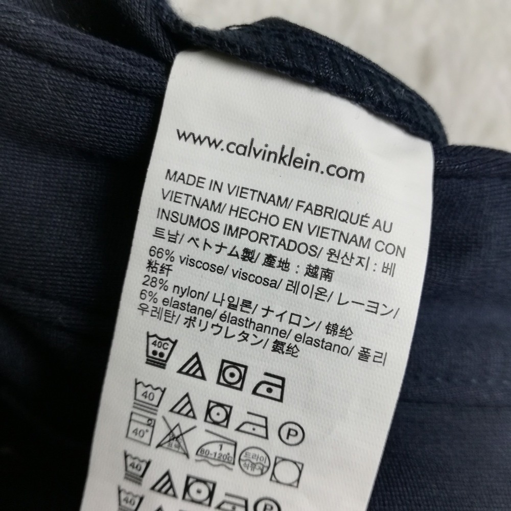 Calvin Klein Womens Pants Straight Leg Navy Blue Mid Rise Stretch 4 - Picture 7 of 10
